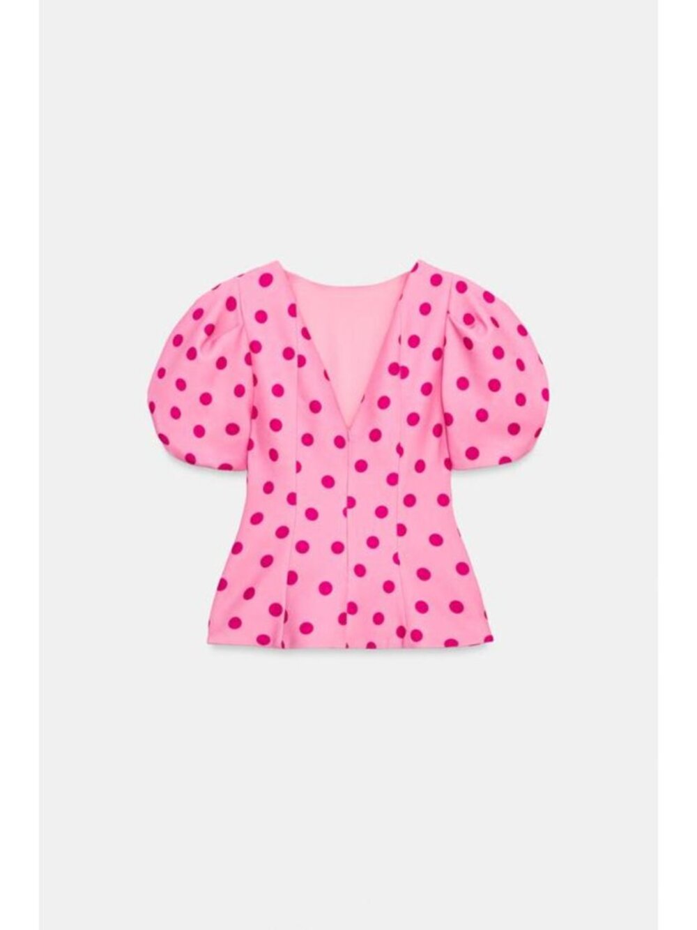 ZARA POLKA DOT PUFF SLEEVE TOP